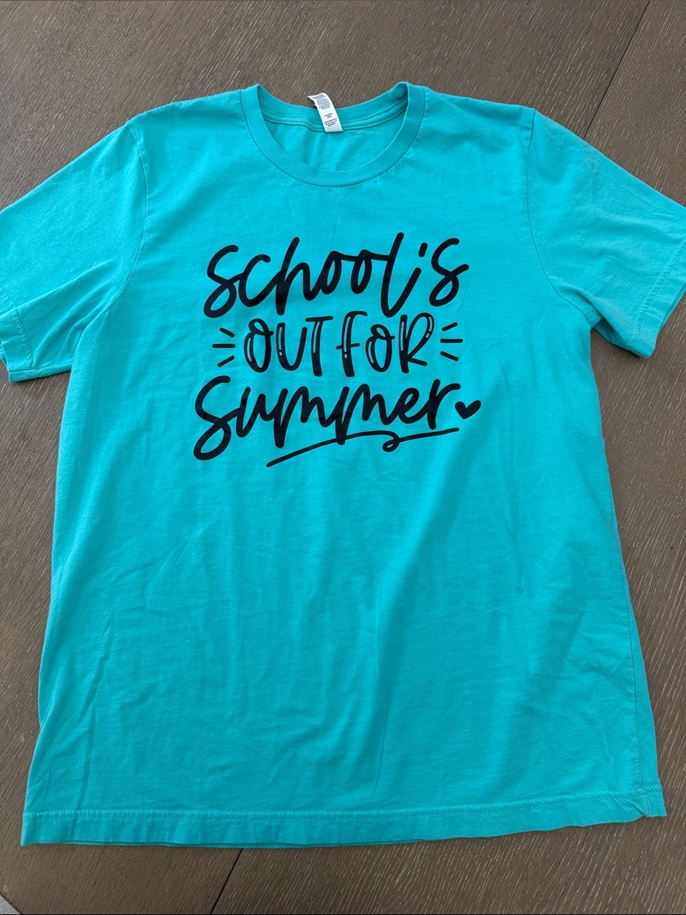 Woman’s Bella Canvas "School's Out for Summer" Teal Graphic T-Shirt